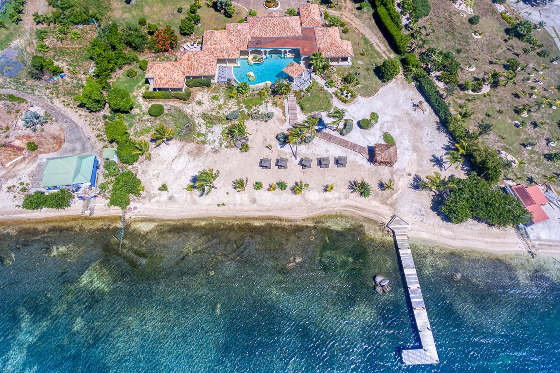 St Martin villa rental with private beach - Overall drone view